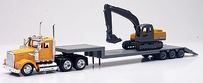 Kenworth W900 excavadora camión de remolque de cama plana Diecast 1:43 New Ray 16 pulgadas I 
