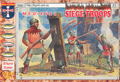 Orion Medieval Siege Troops (50) Plastic Model Military Figure 1/72 Scale #72019