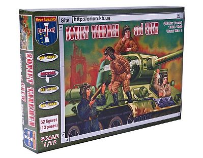 Orion WWII Soviet Tankmen & Crew Winter Dress (52) Plastic Model Military Figure 1/72 #72042
