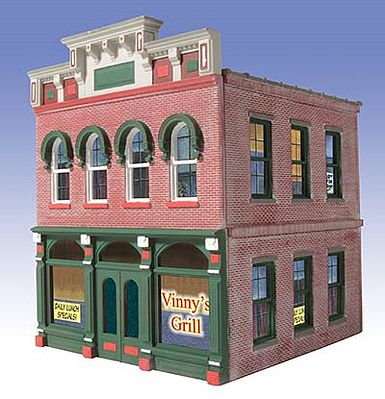 O-Gauge Vinnys Grill 2-Story Building Kit O Scale Model Railroad Building #824