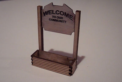 Osborn Welcome Sign (wooden kit) HO Scale Model Railroad Trackside Accessory #1021