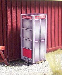 Osborn Vintage Phone Booth 4 pack (wooden kit) HO Scale Model Railroad Building Accessory #1088