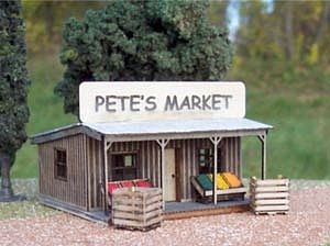 Osborn Petes Produce Stand (wooden kit) N Scale Model Railroad Building Kit #3062