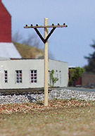 Osborn Telephone Poles 12 piece (wooden kit) N Scale Model Railroad Trackside Accessory #3068