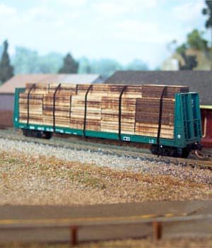 Osborn Flatcar Lumber Load (wooden kit) N Scale Model Train Freight Car Load #3070