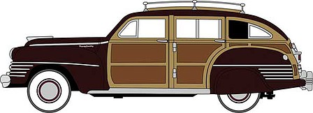 Oxford 1942 Chrysler Town and Country Station  Wagon - Assembled Regal Maroon Woody