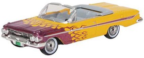 Oxford 1961 Chevy Impala Convertible Assembled Top Down (yellow, red flames) Oxford 1961 Chevy Impala Convertible Assembled Top Down (yellow, red flames)
