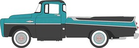 Oxford 1957 Dodge D100 Sweptside Pick Up Truck Assembled Black, Turquoise Oxford 1957 Dodge D100 Sweptside Pick Up Truck Assembled Black, Turquoise