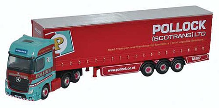 Oxford Mercedes-Benz Actros MP4 GSC w/Side Curtain Trailer - Assembled Pollock (Scotrans) Ltd. - N-Scale