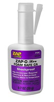 Pacer Zap-O Xtra Foam Safe CA Glue, .