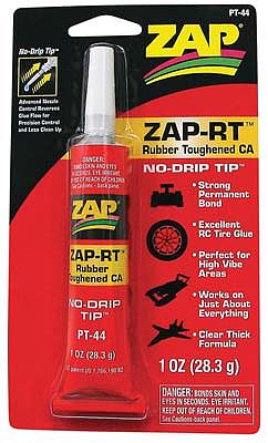 Pacer ZAP-RT Rubber Toughened CA Clear Thick 1oz Hobby CA Super Glue #pt44