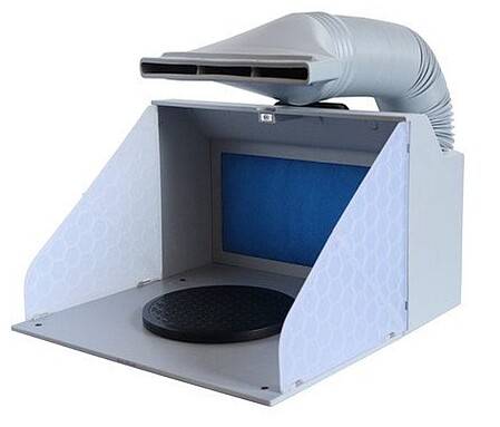 Paasche Hobby Spray Booth w/Double Exhaust Fans & Duct 16W x 10.5H x 16D (HB-16-2F)