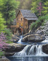 Spring Mill by River Paint by Number (16''x20'') Paint By Number Kit #17080