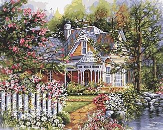 Plaid Victorian Cottage (16x20) Paint By Number Kit #21676