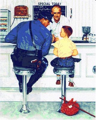 Plaid Norman Rockwell- The Runaway Paint by Number (16x20)