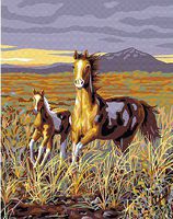 Running Pintos (11''x14'') Paint By Number Kit #22056