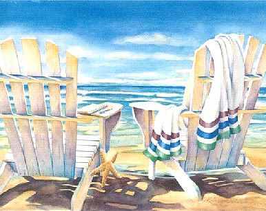 Plaid Seaside (Chairs on Beach) (11x14) Beginner Paint By Number Kit #22058