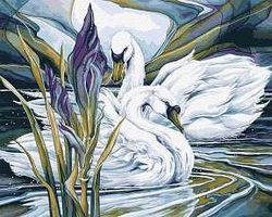 Everlasting Love (Swans)(16''x20'') Paint By Number Kit #22062