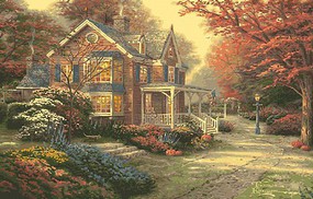 Plaid Thomas Kinkade Victorian Autumn (16''x20'') Paint By Number Kit #22085 Plaid Thomas Kinkade Victorian Autumn (16''x20'') Paint By Number Kit #22085