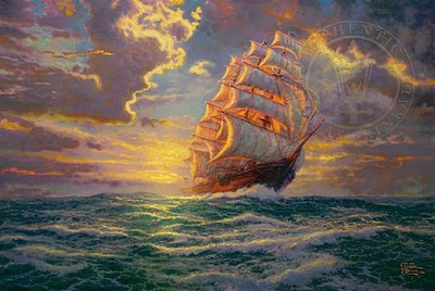 Plaid Thomas Kinkade Courageous Voyage (Sailing Ship)(20x16) Paint By Number Kit #22723