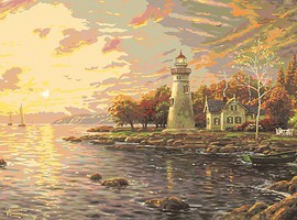 Plaid Thomas Kinkade Serenity Cove Lighthouse (20''x16'') Paint By Number Kit #22725 Plaid Thomas Kinkade Serenity Cove Lighthouse (20''x16'') Paint By Number Kit #22725