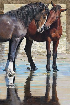 Plaid Reflections (Two Horses)(16x20) Paint By Number Kit #26744