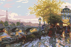 Thomas Kinkade Paris Eiffel Tower (20''x16'') Paint By Number Kit #31644