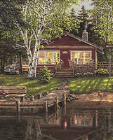 Plaid Simpler Times (Cabin/Dock)(20''x16'') Paint By Number Kit #60164 Plaid Simpler Times (Cabin/Dock)(20''x16'') Paint By Number Kit #60164