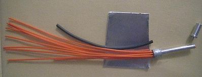 Parts-By-Parks Orange Prewired Distributor w/Aluminum Coil & Spark Plug Plastic Model Engine Detail #1005