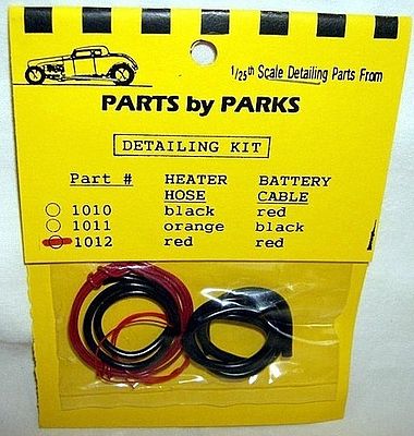Parts-By-Parks Radiator Hose, Red Heater Hose, Red Battery Cable Plastic Model Engine Detail #1012