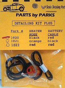 Parts-By-Parks Radiator Hose, Black Heater Hose, Red Battery Cable w/ Tinned Copper Wire Engine Detail #1020