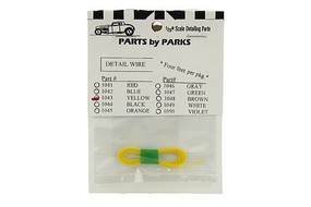 Parts-By-Parks Yellow 4 ft. Detail Plug Wire Plastic Model Vehicle Acc Kit 1/25 Scale #1043