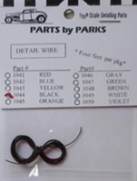 Parts-By-Parks Black 4 ft. Detail Plug Wire Plastic Model Vehicle Accessory 1/25 Scale #1044