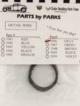 Parts-By-Parks Gray 4 ft. Detail Plug Wire Plastic Model Vehicle Accessory 1/25 Scale #1046