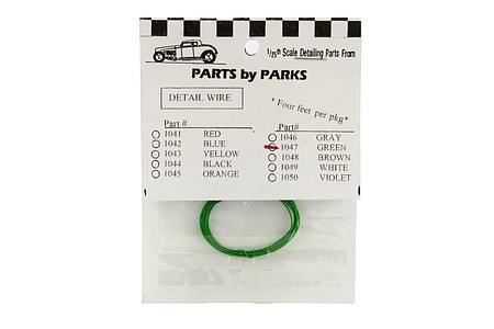 Parts-By-Parks Green 4 ft. Detail Plug Wire Plastic Model Vehicle Acc Kit 1/25 Scale #1047