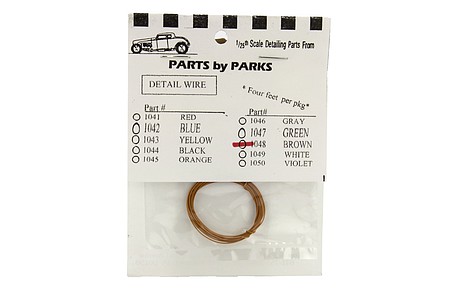 Parts-By-Parks Brown 4 ft. Detail Plug Wire Plastic Model Vehicle Acc Kit 1/25 Scale #1048