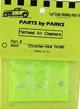 Parts-By-Parks Flathead Air Cleaner (Chrome Finish) (3) Plastic Model Vehicle Acc Kit 1/25 Scale #8005