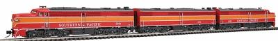Precision-Craft Diesel PA-3 A-B-A Set, 2 Powered A Units w/LokSound DC/DCC - Unpowered B Unit Southern Pacific #8023, #6005, #6024 (Daylight) - N-Scale