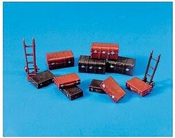 Peco Luggage (10) and Trolley (2) HO Scale Model Railroad Building Accessory #5062