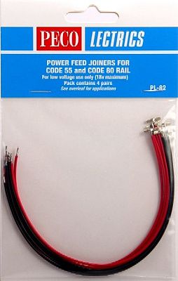 Peco Code 80 Power Feed Rail Joiners (4 pairs) N Scale Model Train Track Accessory #pl82