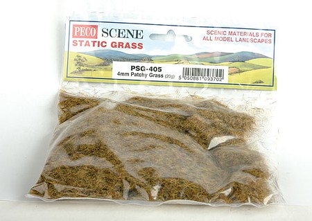 Peco 4mm Static Grass Patchy Grass (20g) Model Railroad Grass Earth #psg405