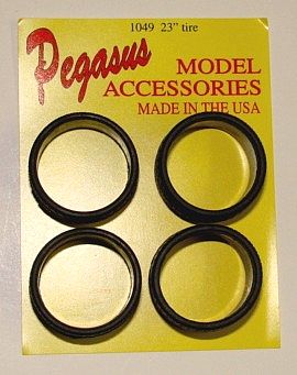 Pegasus Ultra Low 23 Profile Rubber Tires (4) Plastic Model Tire Wheel 1/24 Scale #1049