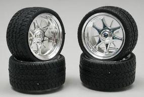 Daggars Chrome Rim/Tires (4) Plastic Model Tire Wheel 1/24 Scale #1226