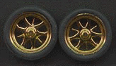 Pegasus Daggars Gold Rim/Tires (4) Plastic Model Tire Wheel 1/24 Scale #1228