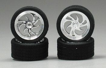 Pegasus Diablos Chrome Rims w/Tires (4) Plastic Model Tire Wheel 1/24 Scale #1246