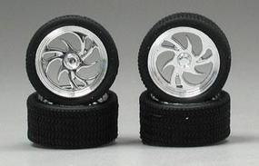 Diablos Chrome Rims w/Tires (4) Plastic Model Tire Wheel 1/24 Scale #1246