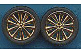 Bellas Gold Rims w/Tires (4) Plastic Model Tire Wheel 1/24 Scale #1252