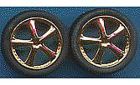 Belagios Gold Rims w/Tires (4) Plastic Model Tire Wheel 1/24 Scale #1264