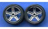 Pegasus Chrome Iroks Rims w/Tires (4) Plastic Model Tire Wheel 1/24 Scale #1266