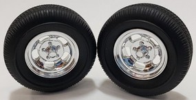 Pegasus Ansen Style Slotted Chrome Mags w/Tires (4) Plastic Model Tire Wheel Kit 1/24 1/25 #309t